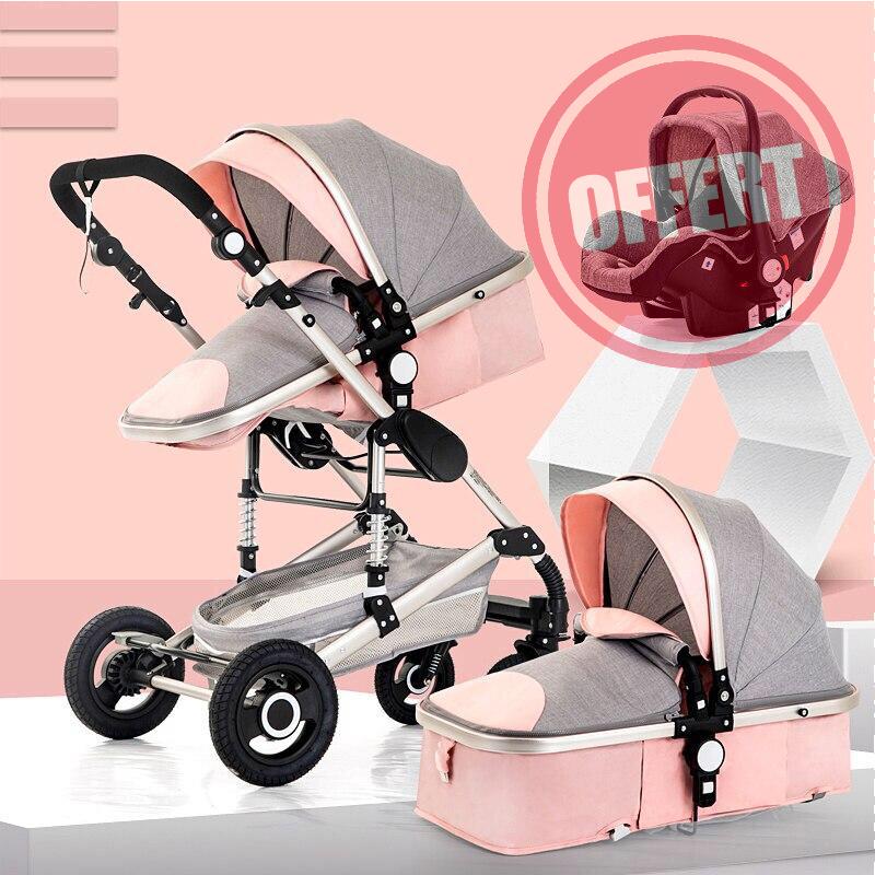 Poussette 3 en 1 / Rose
