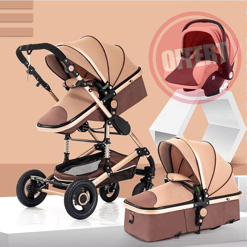 Poussette 3 en 1 / Marron